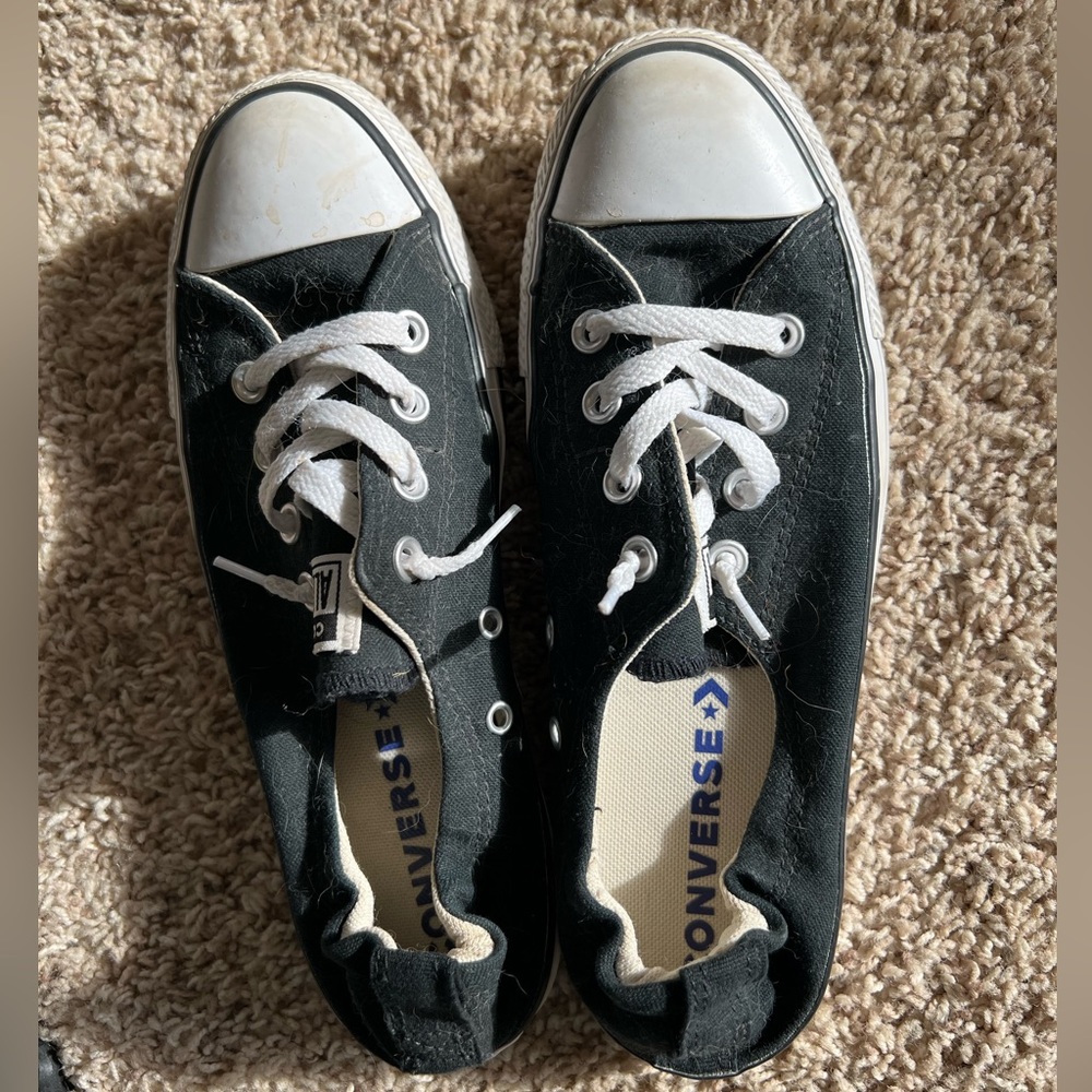 Black, low cut, Converse - size 9